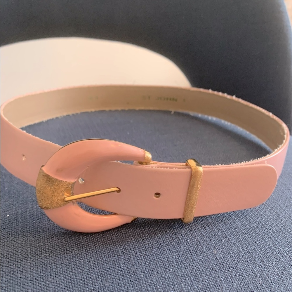 ST. JOHN Authentic Vintage Pink Gold Bangle Barbie Leather Belt